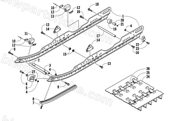 SLIDE RAIL AND TRACK ASSEMBLY diagram