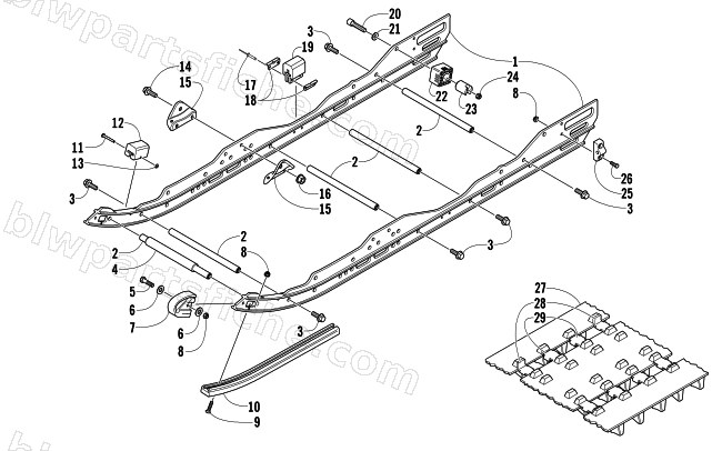 SLIDE RAIL AND TRACK ASSEMBLY diagram