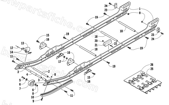 SLIDE RAIL AND TRACK ASSEMBLY diagram