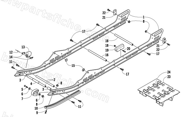 SLIDE RAIL AND TRACK ASSEMBLY diagram