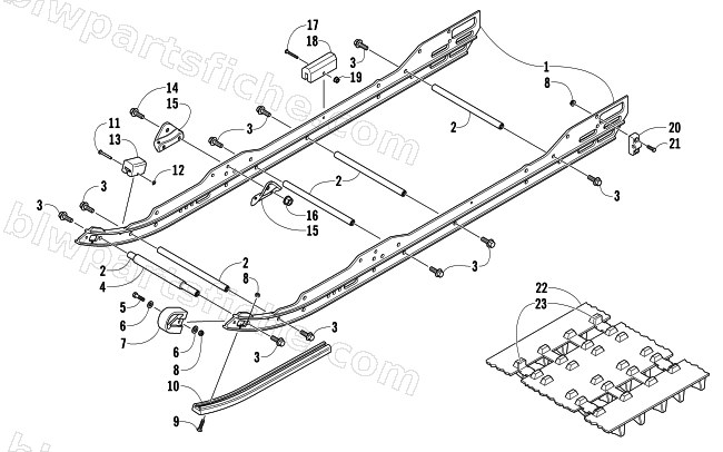 SLIDE RAIL AND TRACK ASSEMBLY diagram