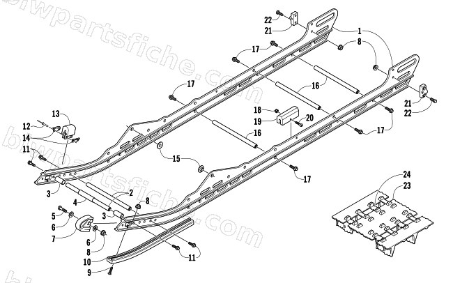SLIDE RAIL AND TRACK ASSEMBLY diagram