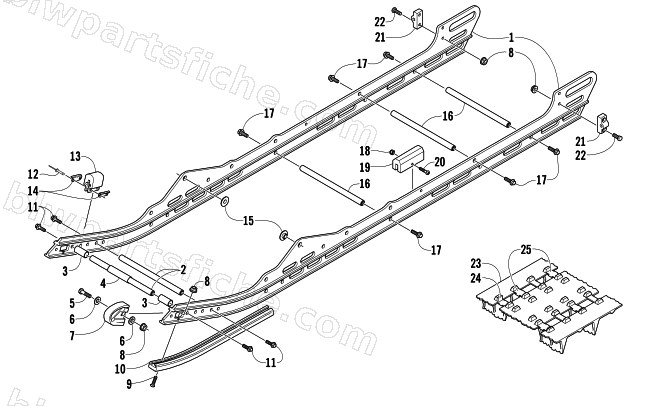 SLIDE RAIL AND TRACK ASSEMBLY diagram