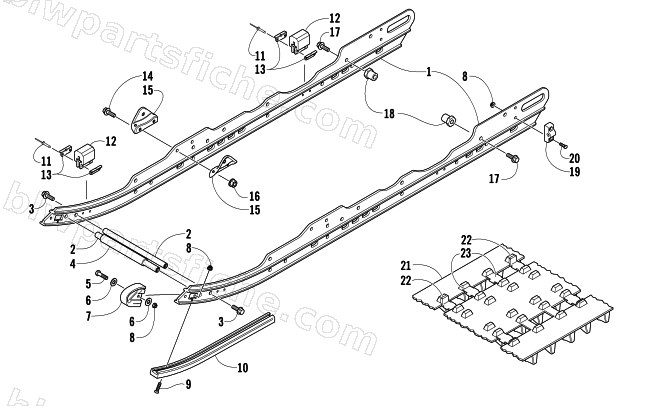 SLIDE RAIL AND TRACK ASSEMBLY diagram