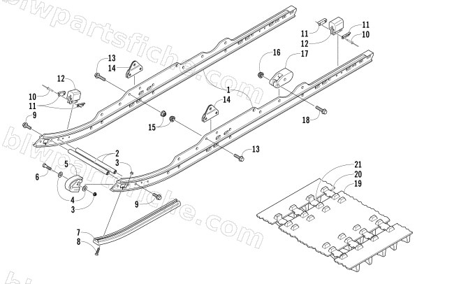 SLIDE RAIL AND TRACK ASSEMBLY diagram