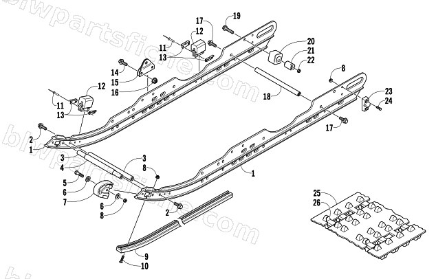 SLIDE RAIL AND TRACK ASSEMBLY diagram