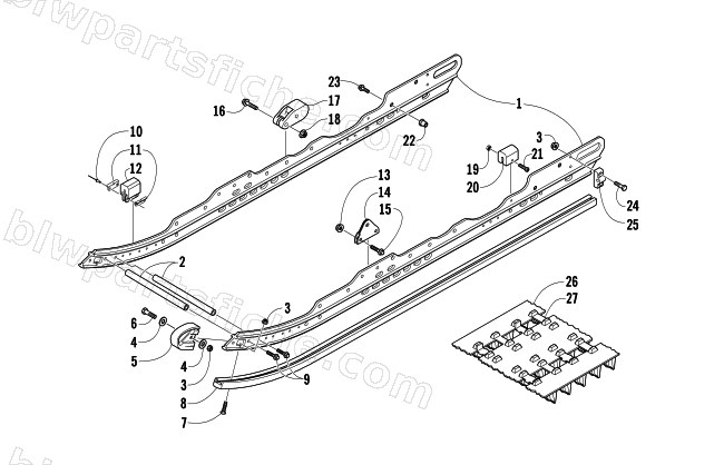 SLIDE RAIL AND TRACK ASSEMBLY diagram