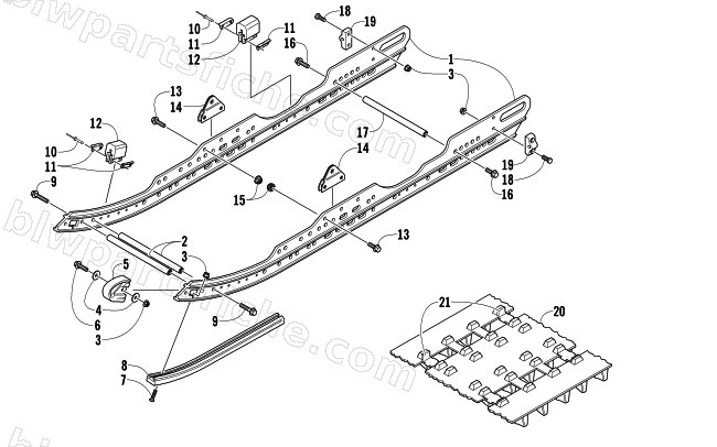 SLIDE RAIL AND TRACK ASSEMBLY diagram