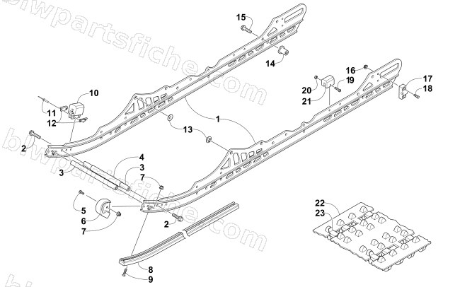 SLIDE RAIL AND TRACK ASSEMBLY diagram