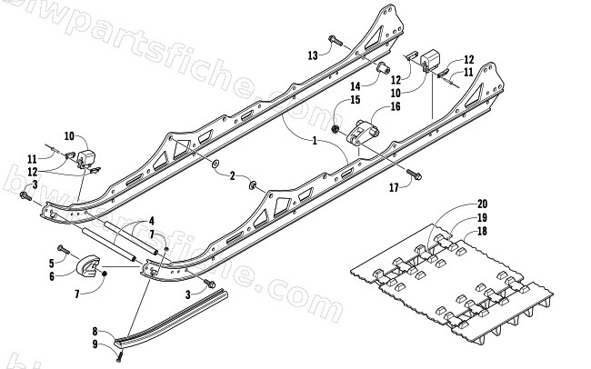SLIDE RAIL AND TRACK ASSEMBLY diagram