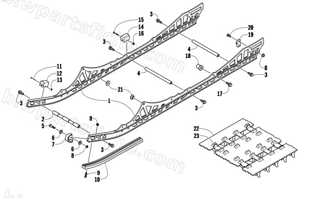 SLIDE RAIL AND TRACK ASSEMBLY diagram