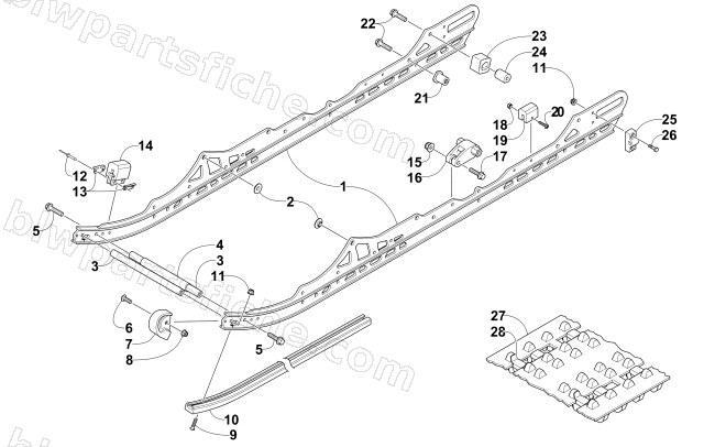 SLIDE RAIL AND TRACK ASSEMBLY diagram