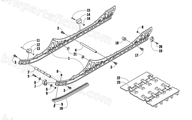 SLIDE RAIL AND TRACK ASSEMBLY diagram