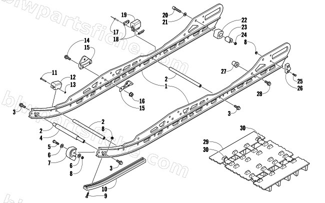SLIDE RAIL AND TRACK ASSEMBLY diagram