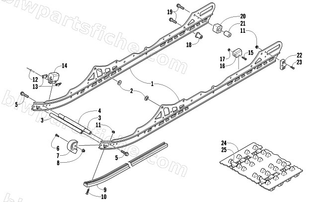 SLIDE RAIL AND TRACK ASSEMBLY diagram