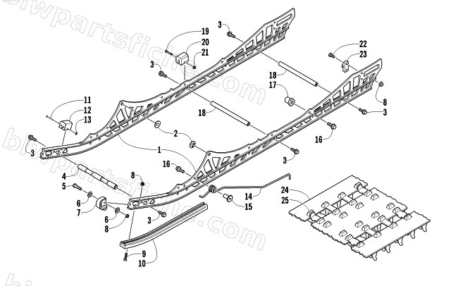 SLIDE RAIL AND TRACK ASSEMBLY diagram