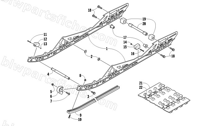 SLIDE RAIL AND TRACK ASSEMBLY diagram