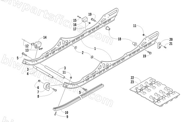 SLIDE RAIL AND TRACK ASSEMBLY diagram
