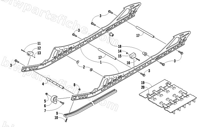 SLIDE RAIL AND TRACK ASSEMBLY diagram
