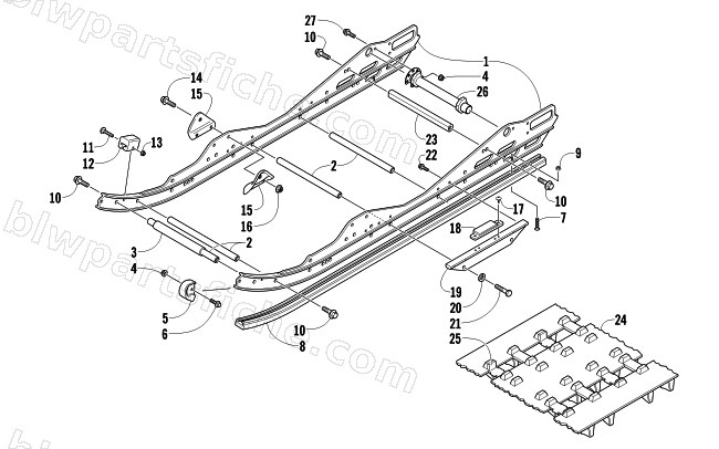 SLIDE RAIL AND TRACK ASSEMBLY diagram