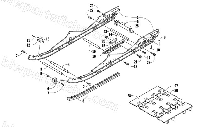 SLIDE RAIL AND TRACK ASSEMBLY diagram