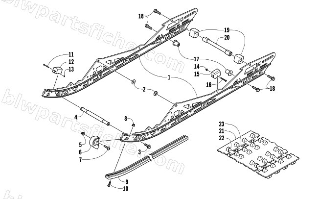 SLIDE RAIL AND TRACK ASSEMBLY diagram