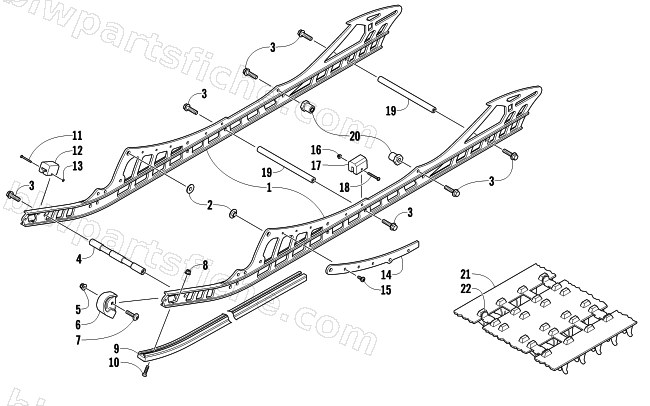 SLIDE RAIL AND TRACK ASSEMBLY diagram