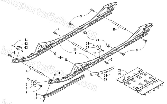 SLIDE RAIL AND TRACK ASSEMBLY diagram