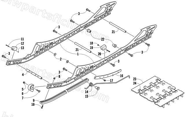 SLIDE RAIL AND TRACK ASSEMBLY diagram