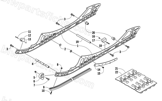 SLIDE RAIL AND TRACK ASSEMBLY diagram