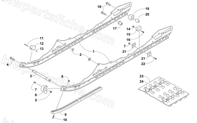 SLIDE RAIL AND TRACK ASSEMBLY (Early Build) diagram