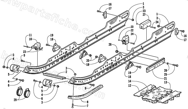 SLIDE RAIL AND TRACK ASSEMBLY (LE) diagram