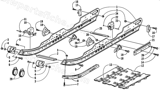 SLIDE RAIL AND TRACK ASSEMBLY (LE) diagram