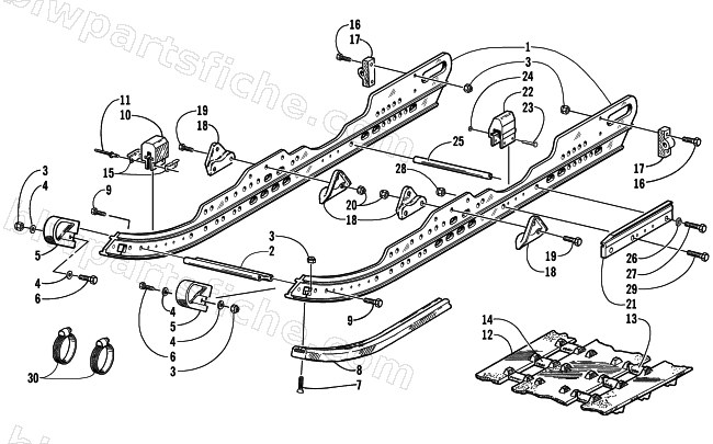 SLIDE RAIL AND TRACK ASSEMBLY (LE-C) diagram