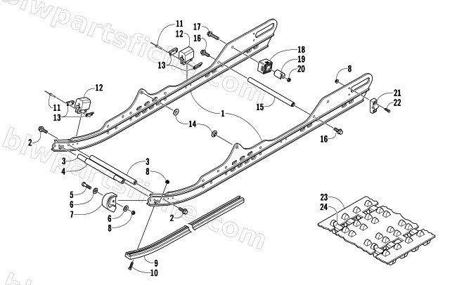 SLIDE RAILS AND TRACK ASSEMBLY diagram