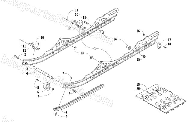 SLIDE RAILS AND TRACK ASSEMBLY diagram