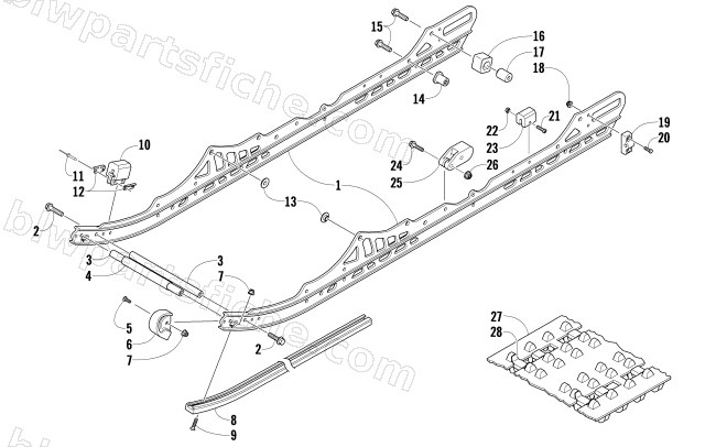 SLIDE RAILS AND TRACK ASSEMBLY diagram