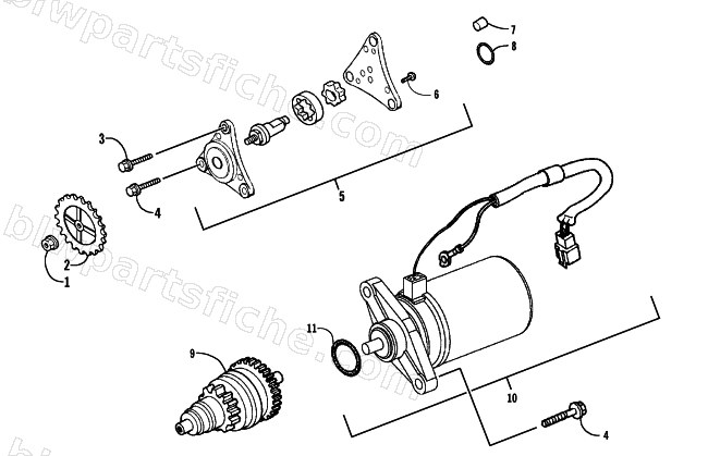 STARTER MOTOR AND OIL PUMP ASSEMBLIES diagram