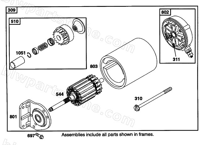 STARTER MOTOR ASSEMBLY diagram