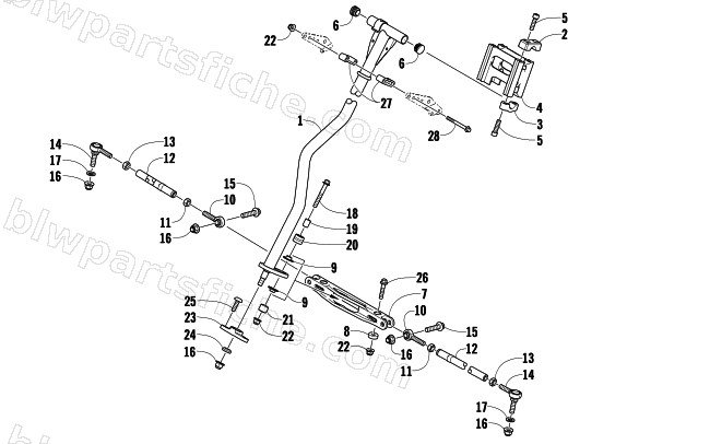 STEERING POST AND TIE ROD ASSEMBLY diagram