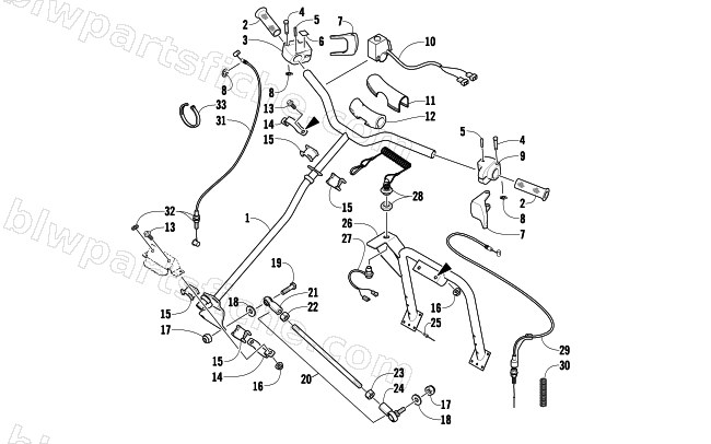 STEERING POST AND TIE ROD ASSEMBLY diagram