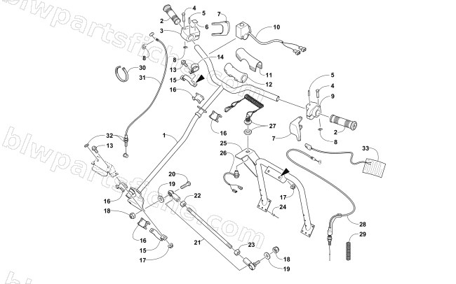 STEERING POST AND TIE ROD ASSEMBLY diagram