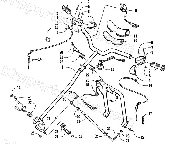 STEERING POST AND TIE ROD ASSEMBLY diagram