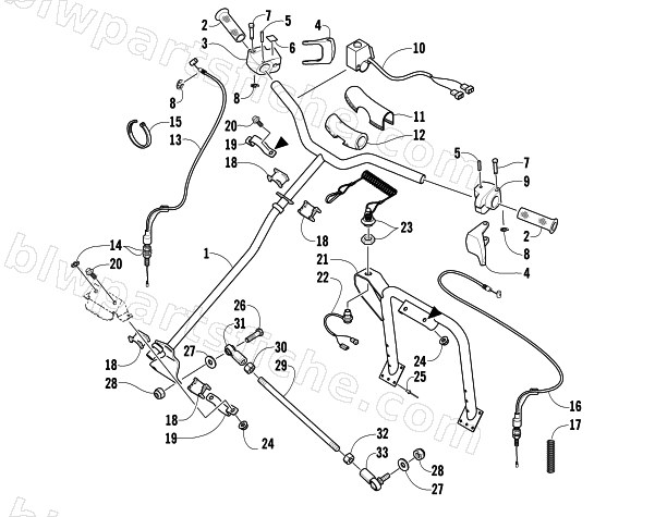 STEERING POST AND TIE ROD ASSEMBLY diagram