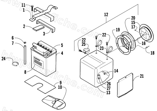 STORAGE BOX AND BATTERY ASSEMBLY diagram