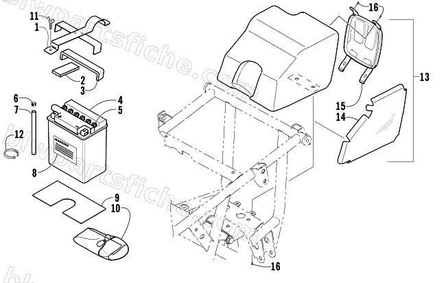 STORAGE BOX AND BATTERY ASSEMBLY diagram