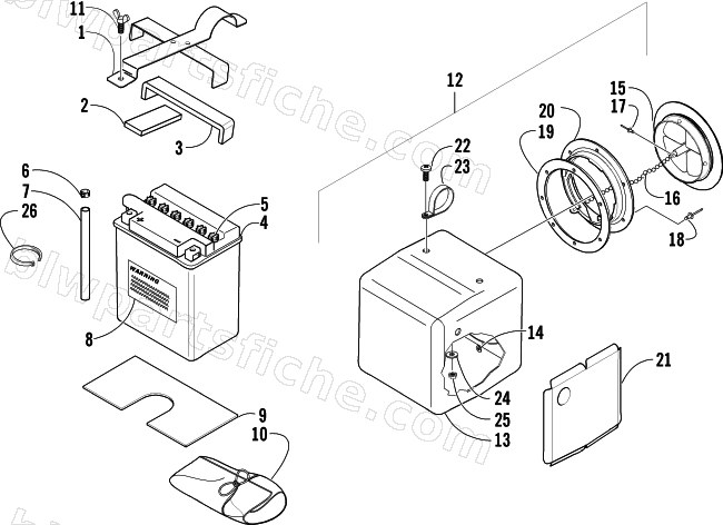 STORAGE BOX AND BATTERY ASSEMBLY diagram