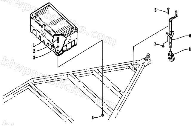 STORAGE BOX AND CASTOR ASSEMBLY diagram