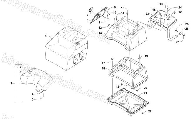 THIRD SEAT AND STORAGE ASSEMBLIES diagram