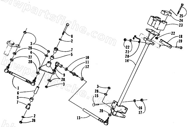 TIE ROD/STEERING POST ASSEMBLY diagram